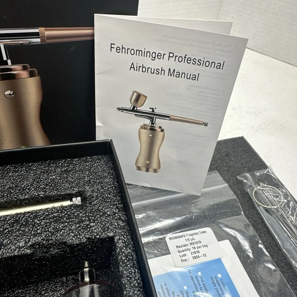 Fehrominger Professional Airbrush Kit Compressor 30Psi Rose Gold Gravity  Photos
